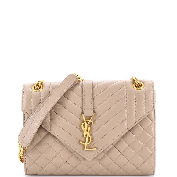 Saint Laurent Medium Classic Monogram Envelope Satchel Mixed Matelasse Leather - Picture 1 of 5